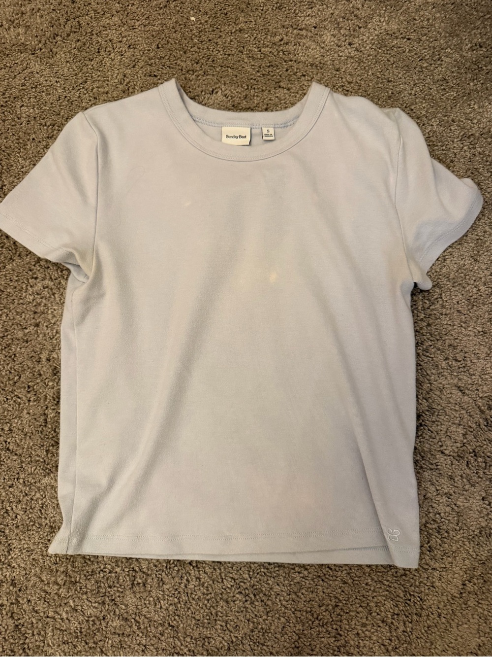 Sunday Best Aritzia Pale Blue Short Sleeve Crewneck Tee